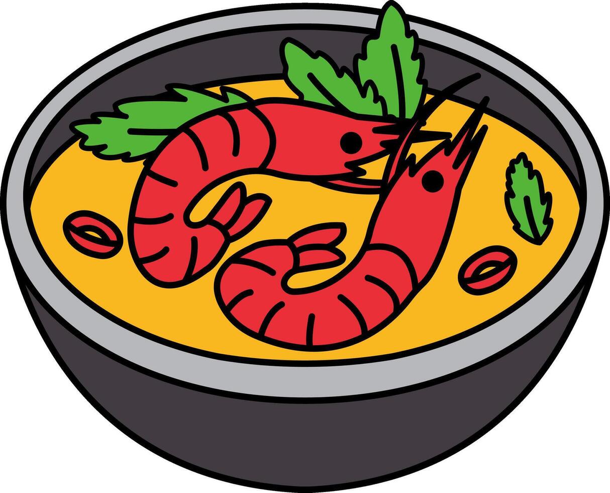illustration icon of tom yum kung vector
