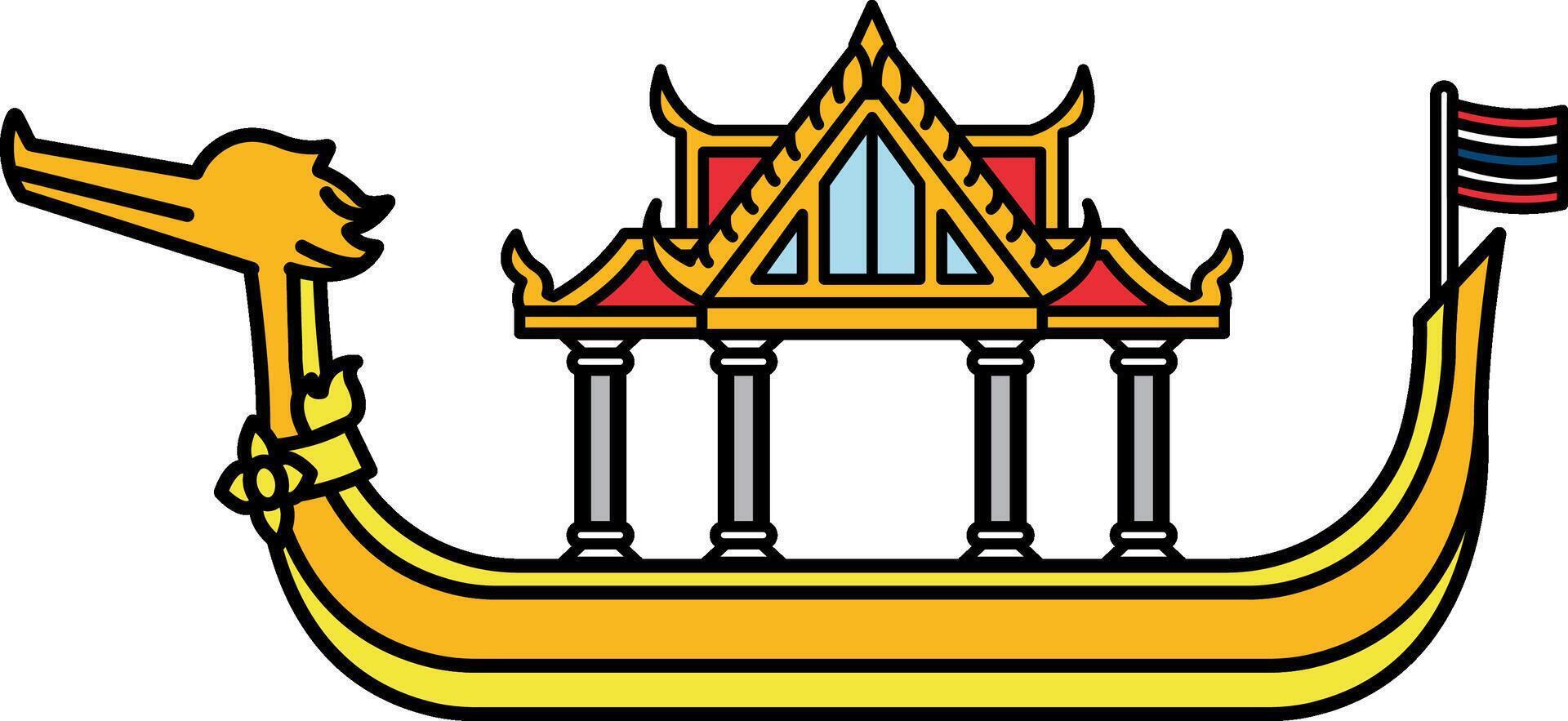single icon of thai ceremonial boat vector