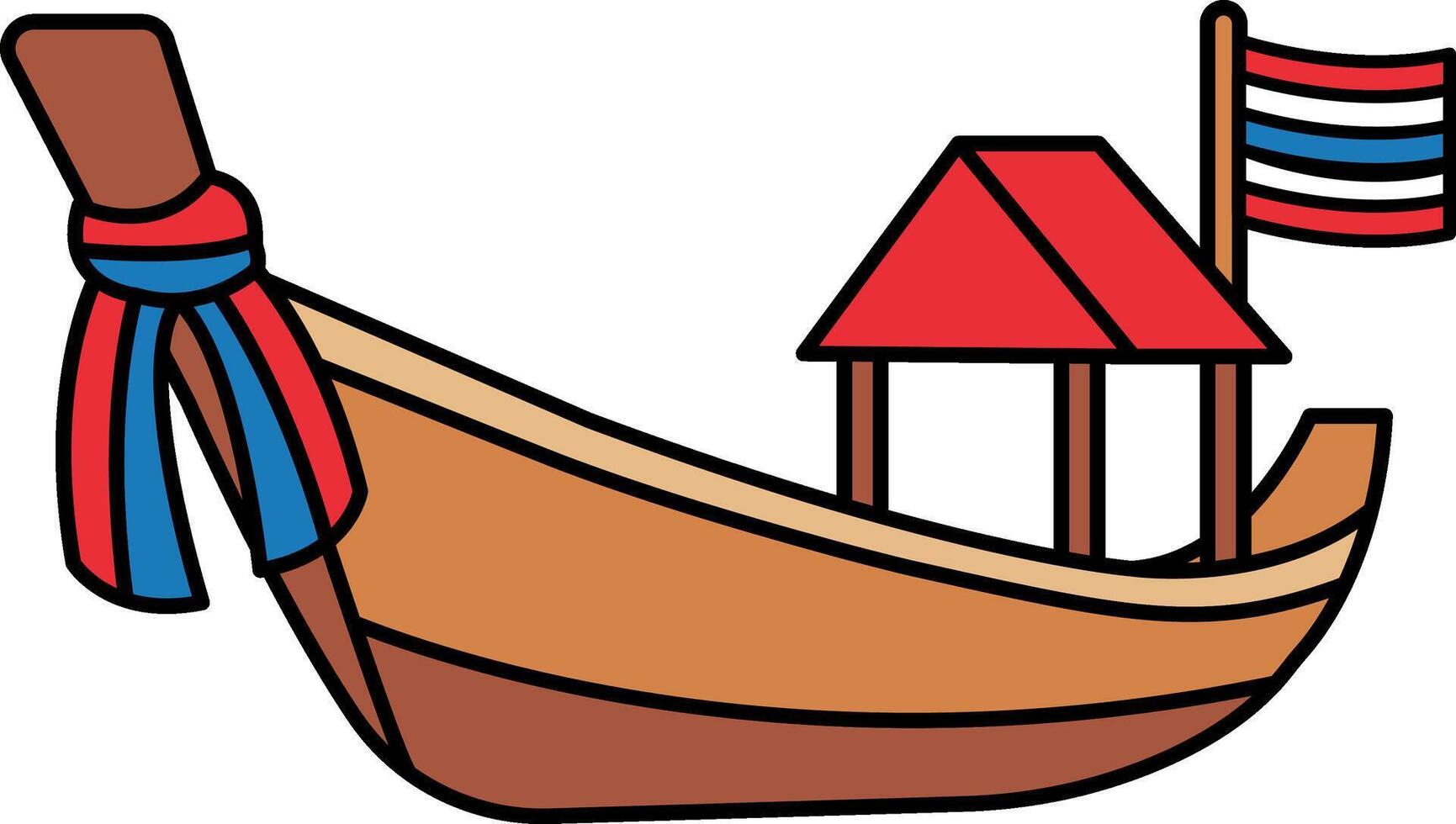 illustration icon of Long tail boat vector