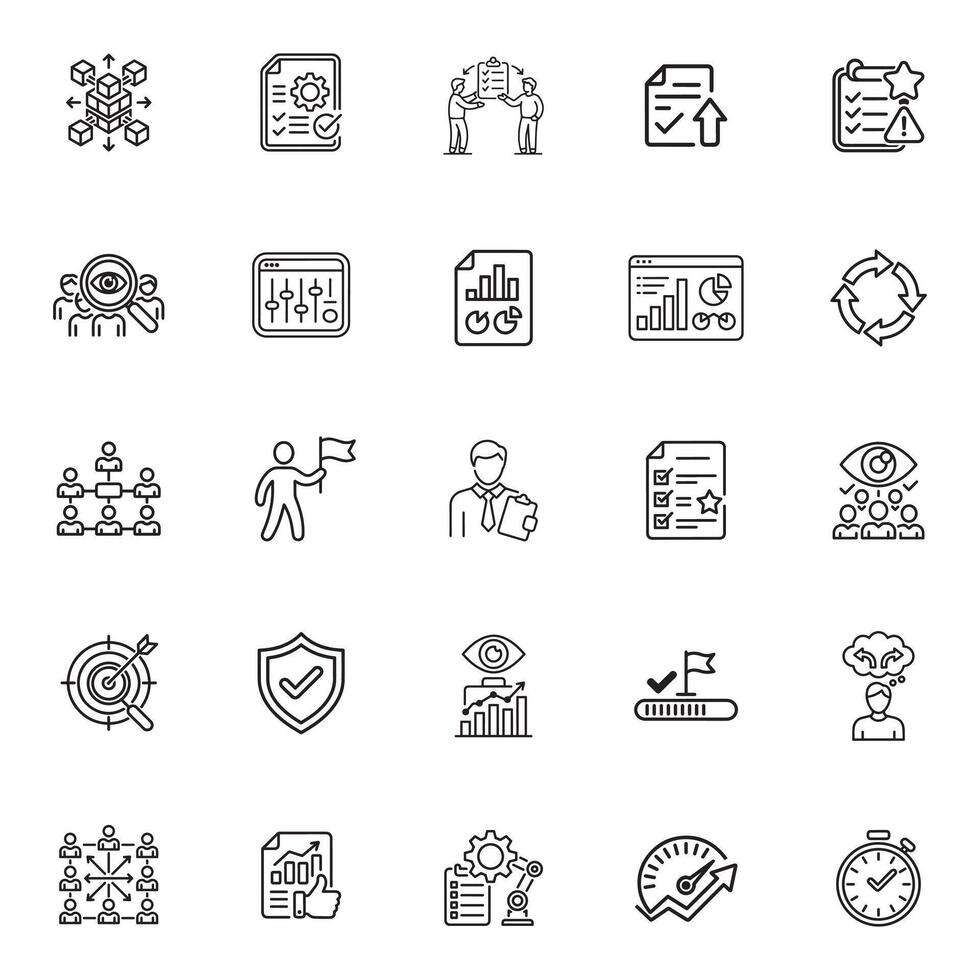 Business Management and Administration Icons Set vector