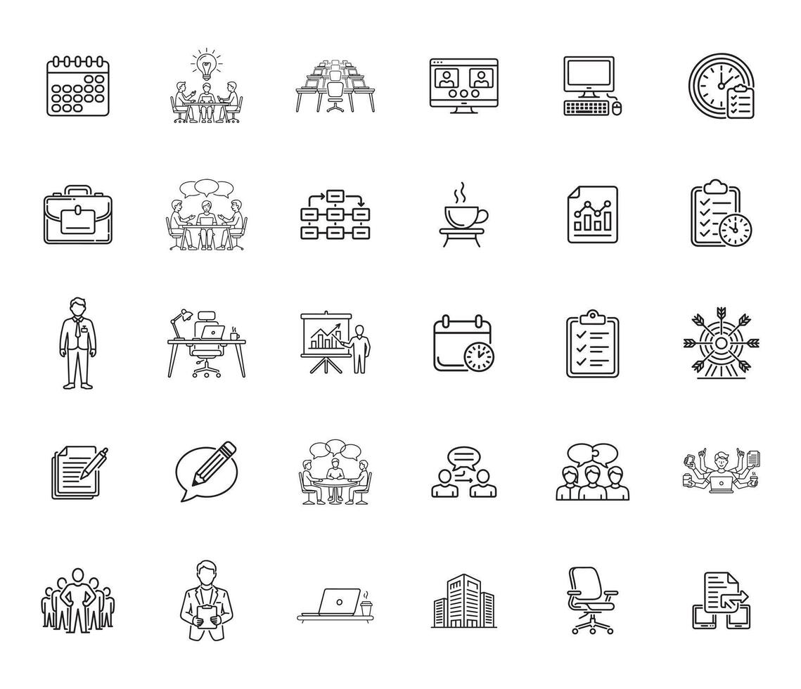 Corporate Team and Workflow Icon Collection vector