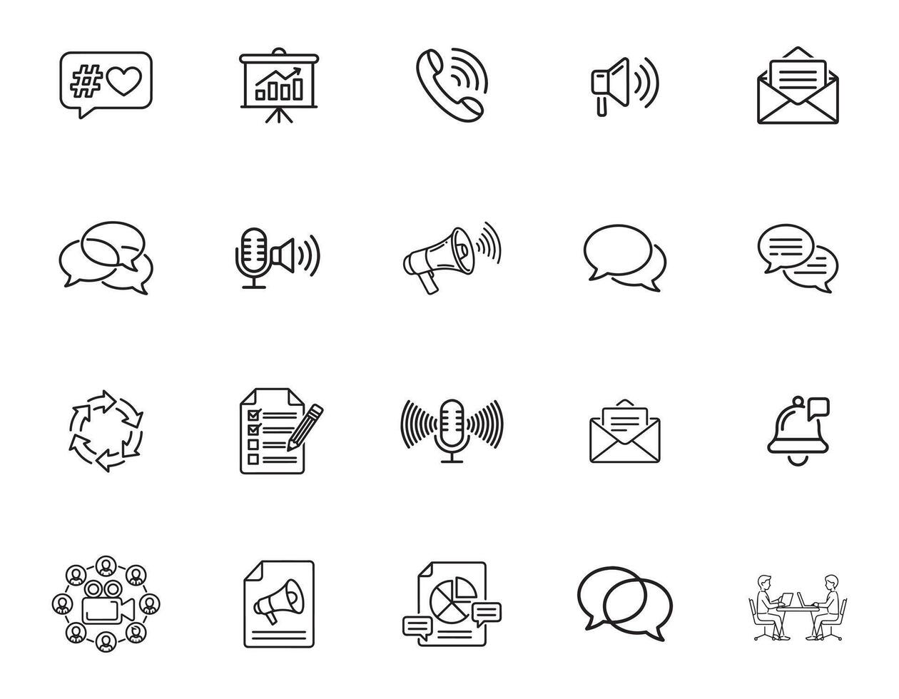 Office and Corporate Interaction Icons Set vector
