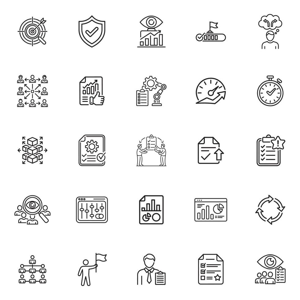 Executive and Business Control Icons Collection vector