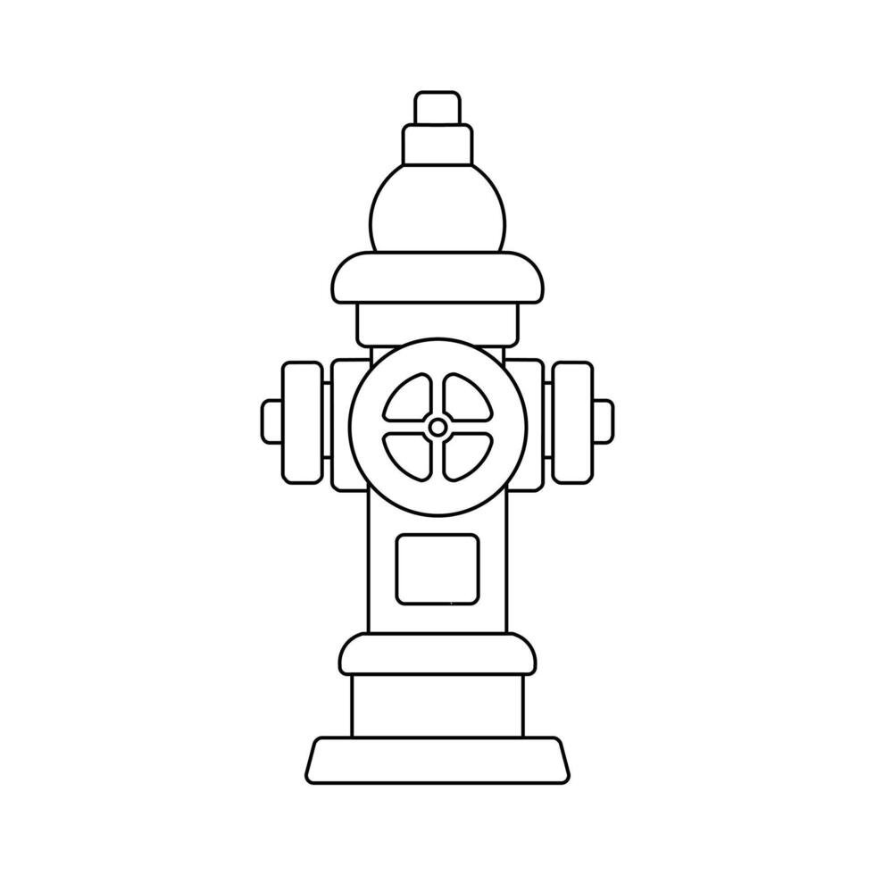 Line art icon flat hydrant. Free download vector