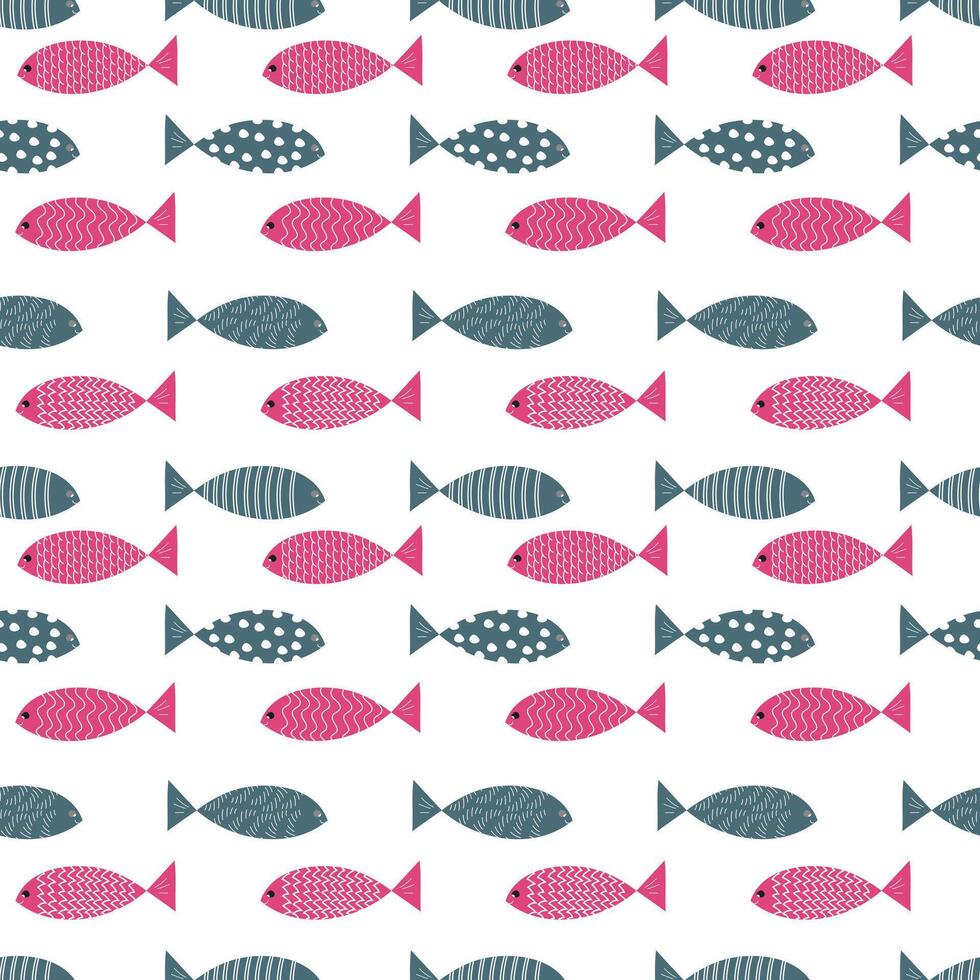 colored fish pattern vector