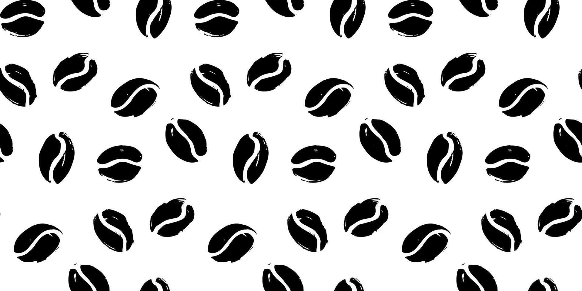 Seamless pattern of black coffee. cafe grain seamless crayon illustration vector