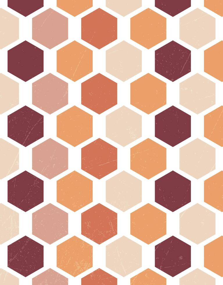 Retro Hexagon Honeycomb Pattern vector