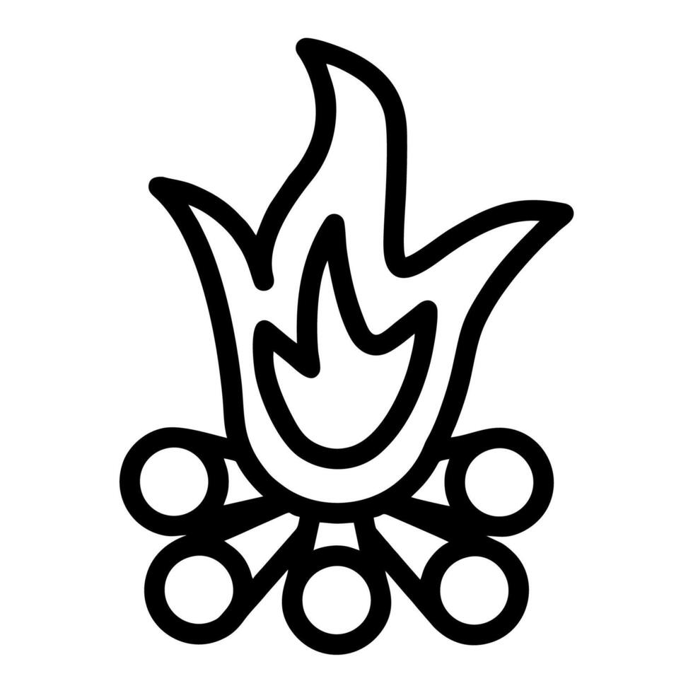 bonfire silhouette image on white background. simple illustration design vector