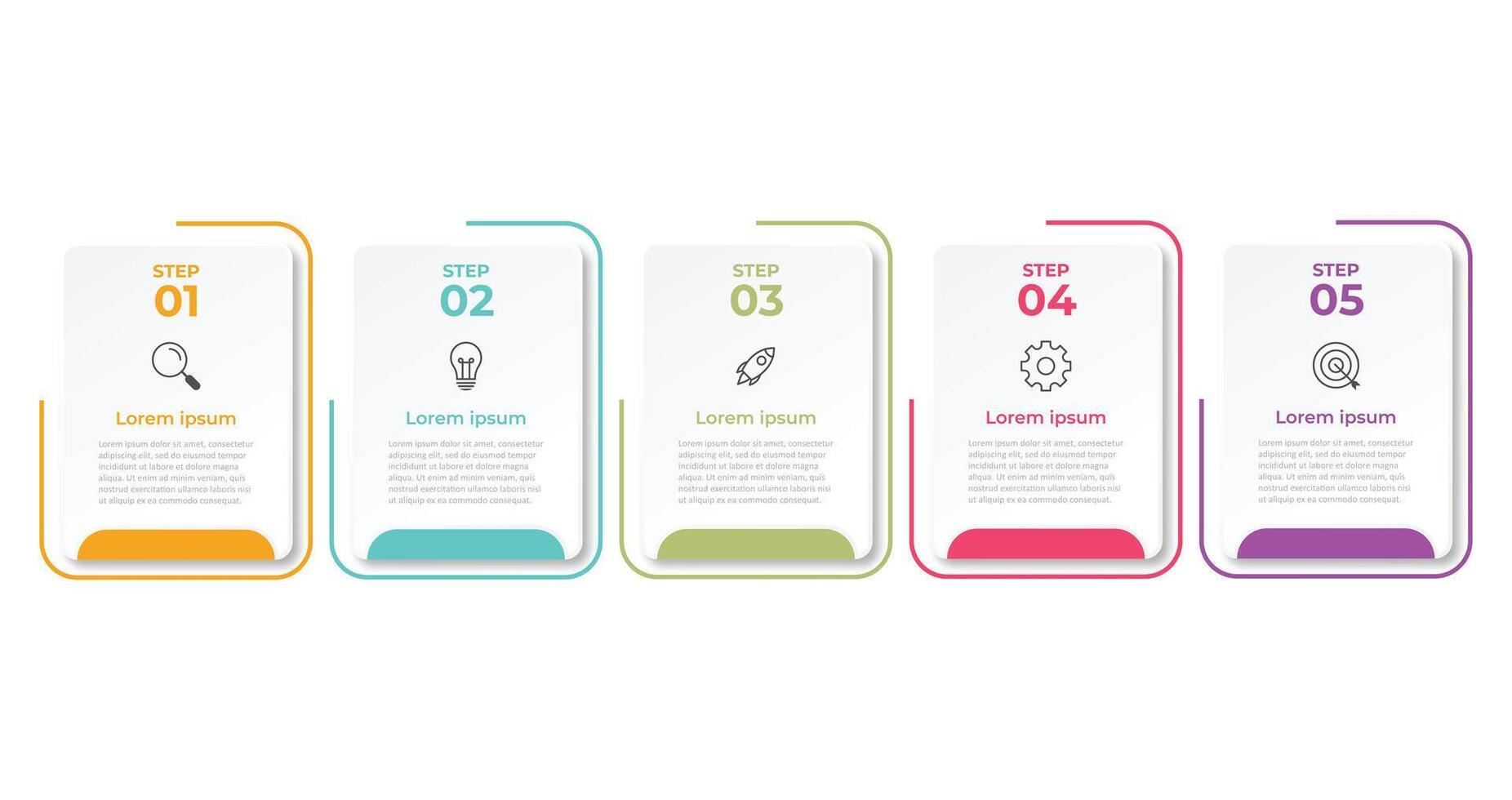 Presentation business infographic template with 5 step vector