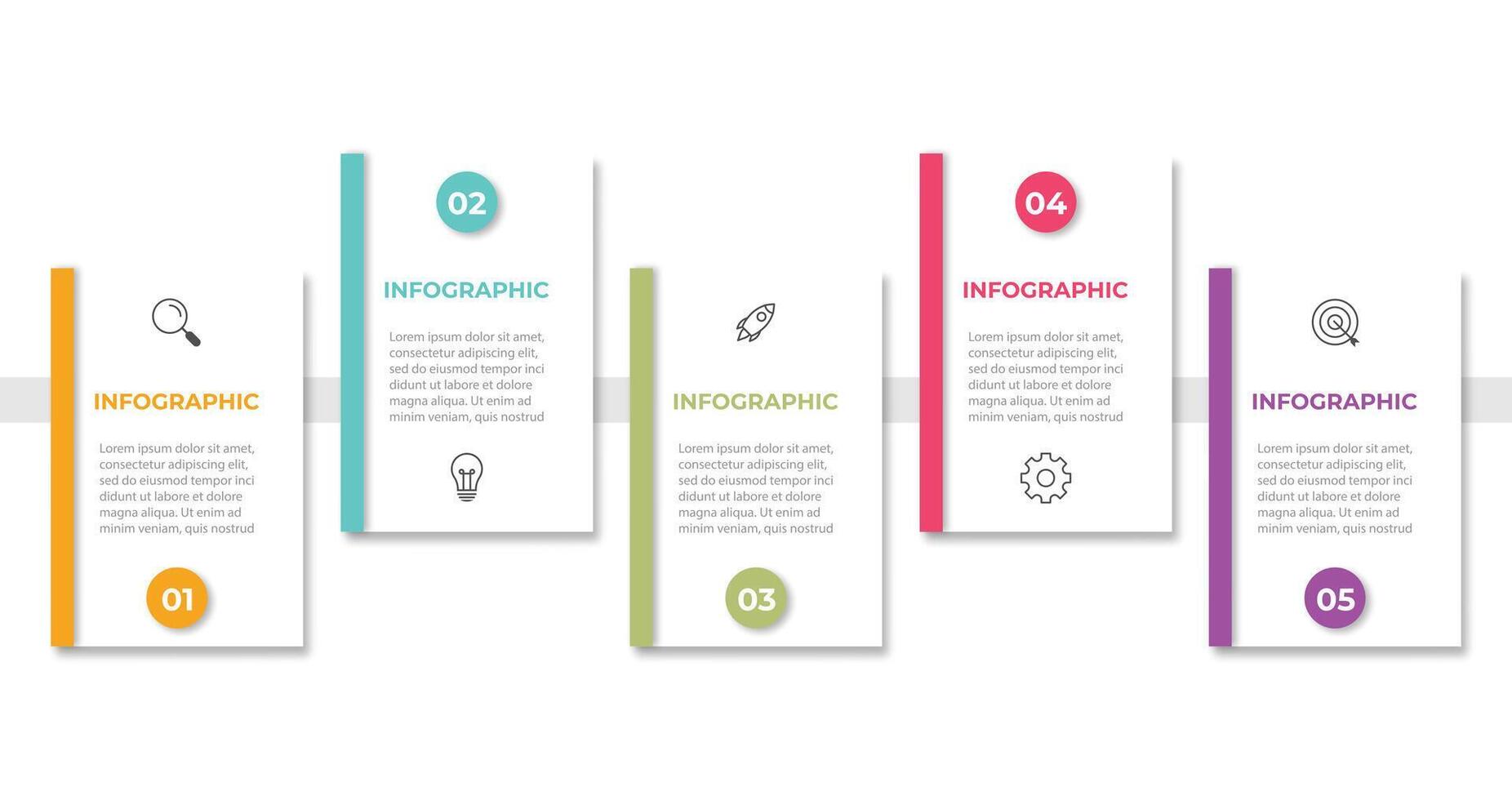 Timeline Creator infographic template. 5 Step timeline journey, calendar Flat simple infographics design template. presentation graph. Business concept with 5 options vector