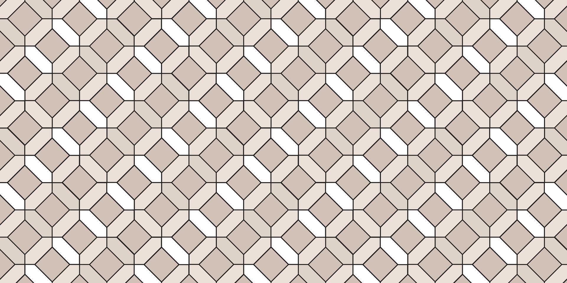 Geometric tile pattern in color beige illustration for background design. vector