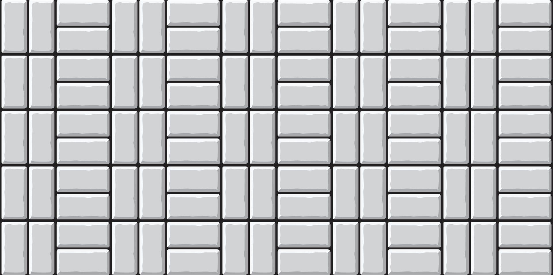 Grey brickwork tile texture illustration for background design. vector