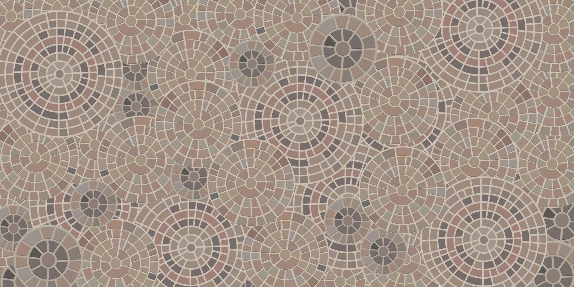Circular Stone Mosaic Tile Texture illustration for any background purposes. vector