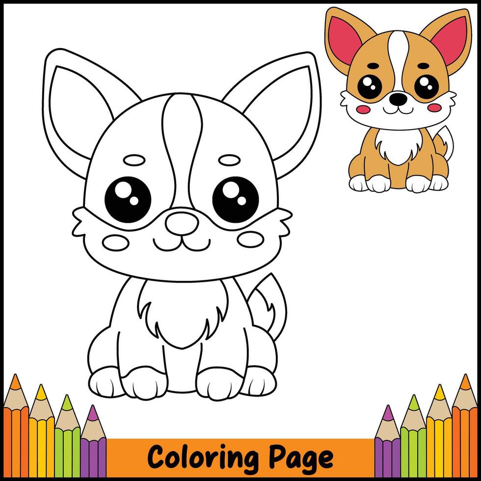 Relaxing Dog Coloring Sheet vector