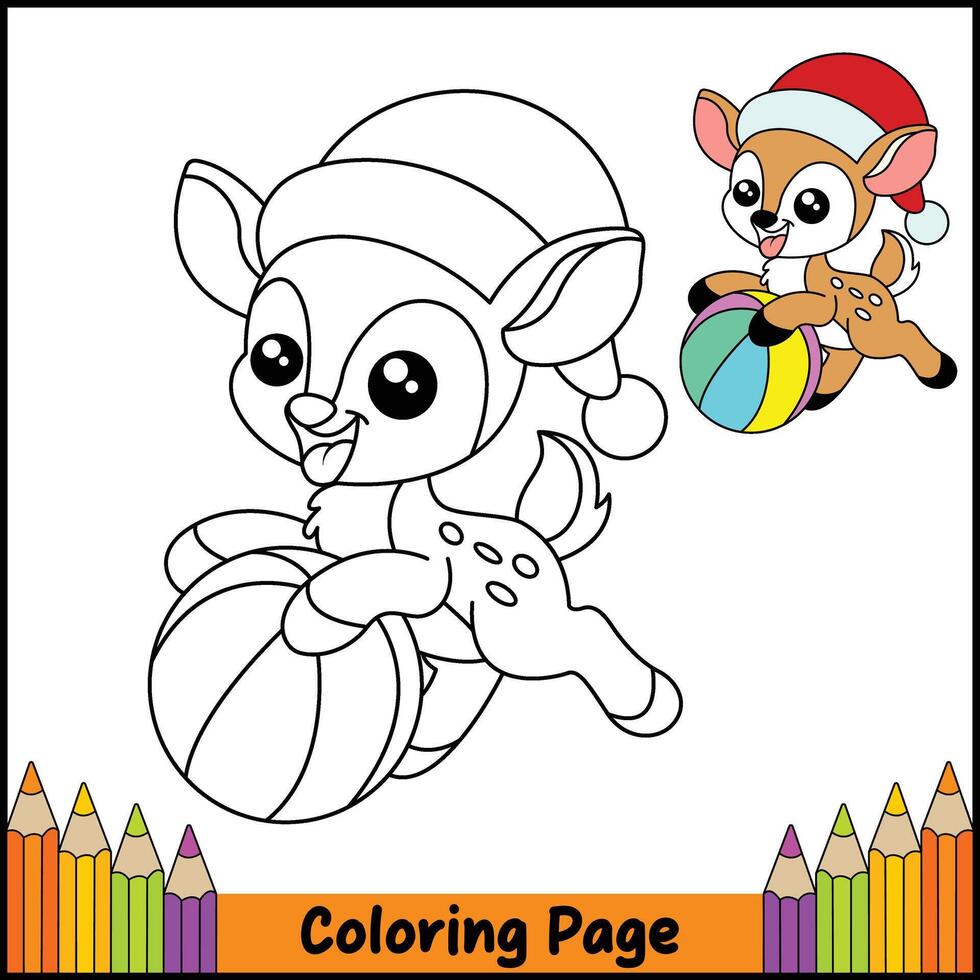 Simple Deer Coloring Page vector