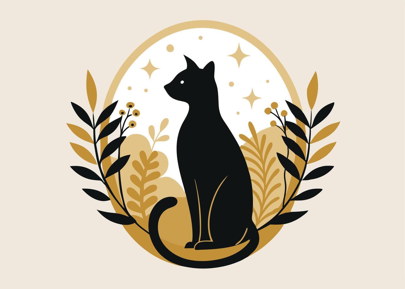 Cat in abstract illustration vector