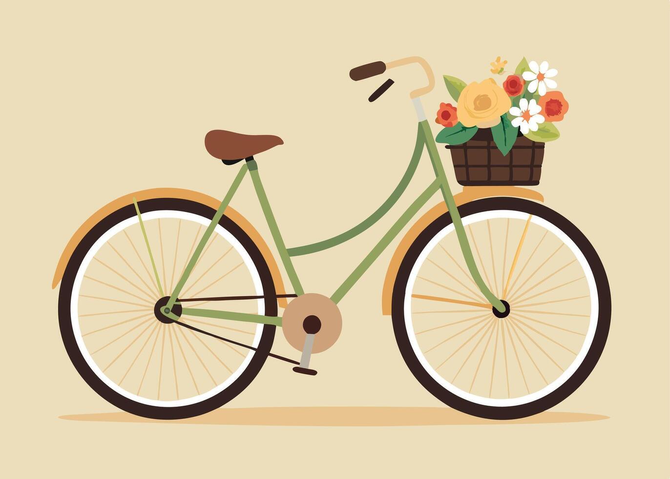 Bicycle and flower vector