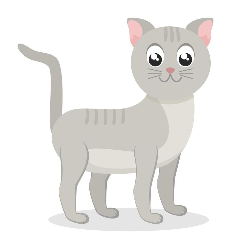 Cute cat in flat style. illustration on white background. vector