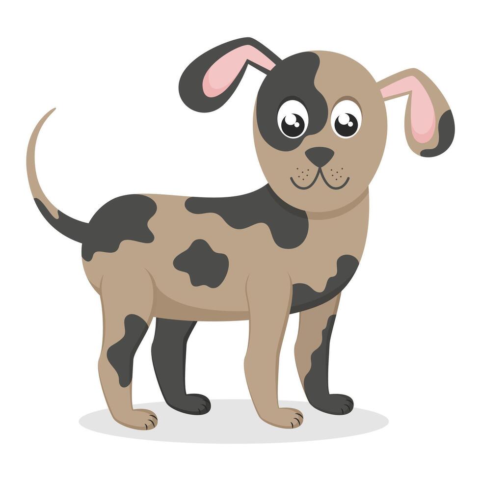 Cute dog in flat style. illustration on white background. vector