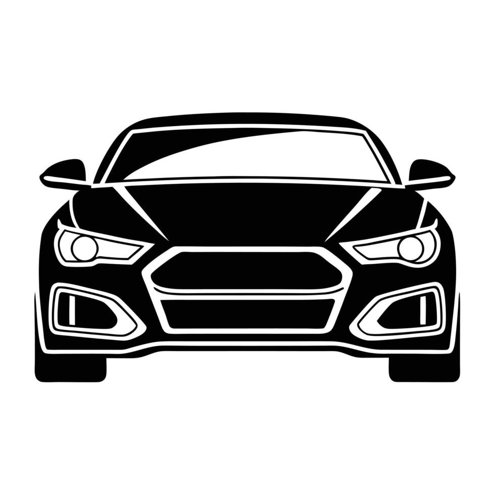 Elegant Automobile Ornament Black Silhouette vector