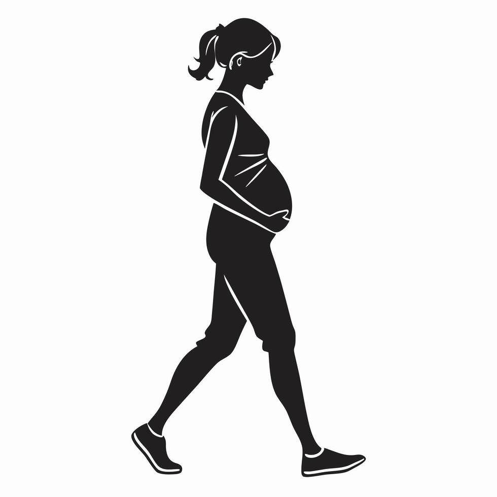 Pregnancy Stage Silhouette Illustration vector