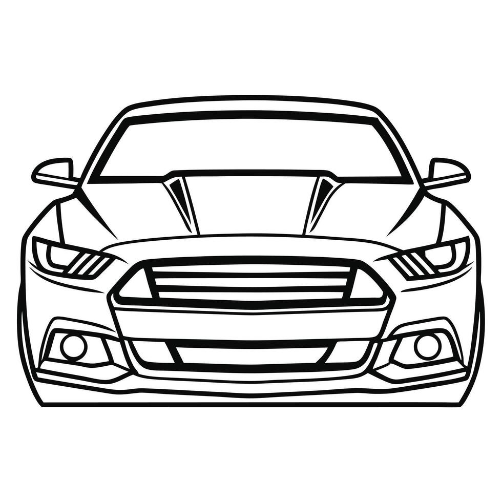 Stylized Car Emblem Line Art Illustration vector