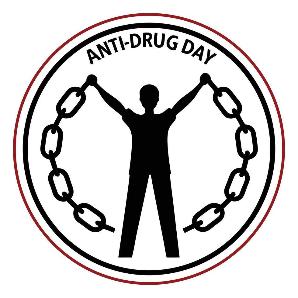 Minimalist Black Icon for Drug-Free Campaign vector
