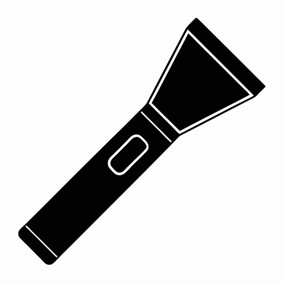 Flashlight Silhouette Illustration for Equipment Branding vector