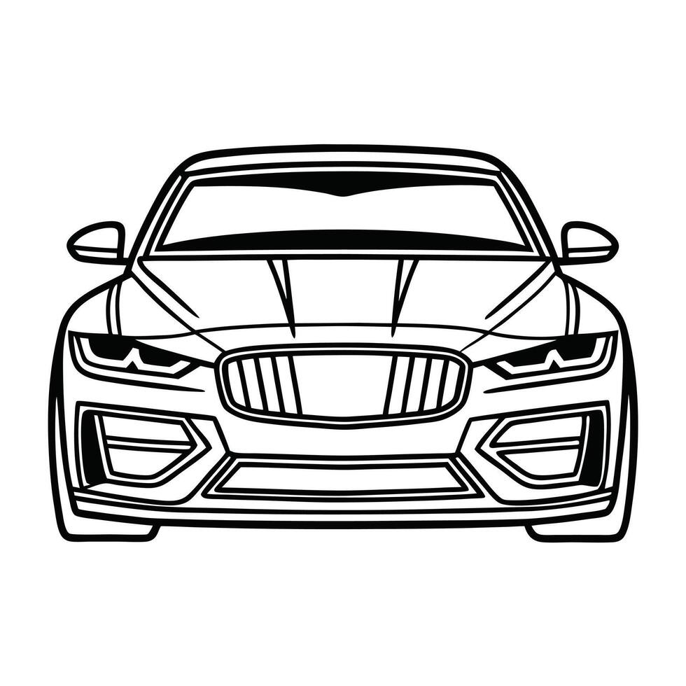 Elegant Vehicle Mascot Line Sketch vector