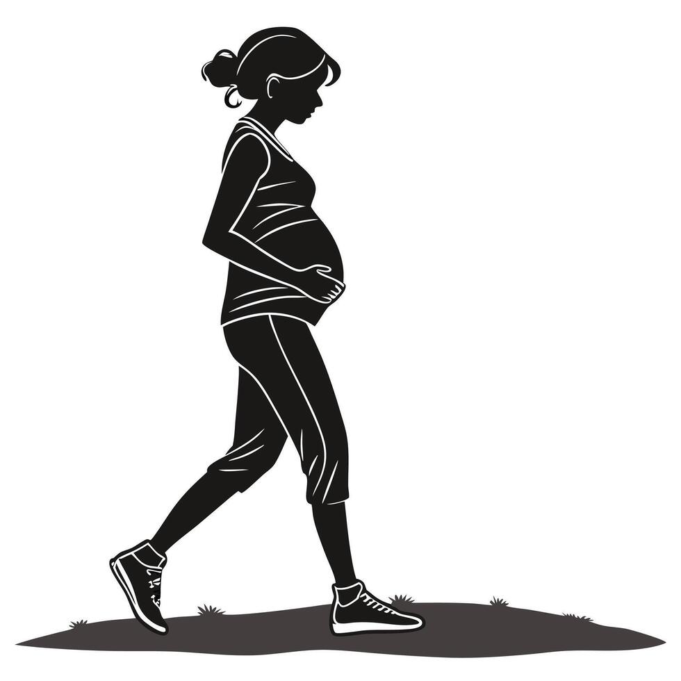 Maternity Silhouette Showing Baby Bump vector