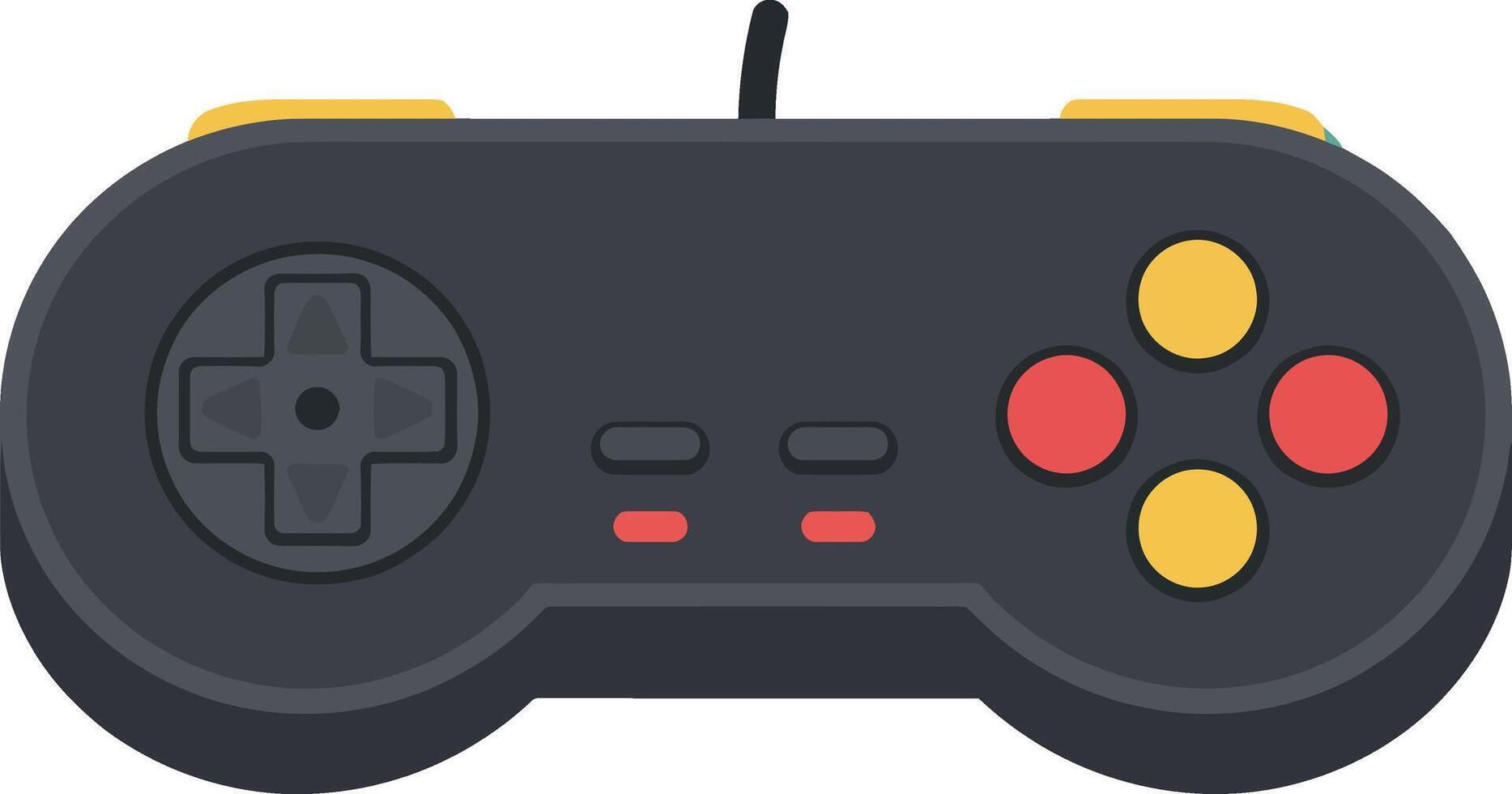 Retro game controller with red and yellow buttons illustration design vector