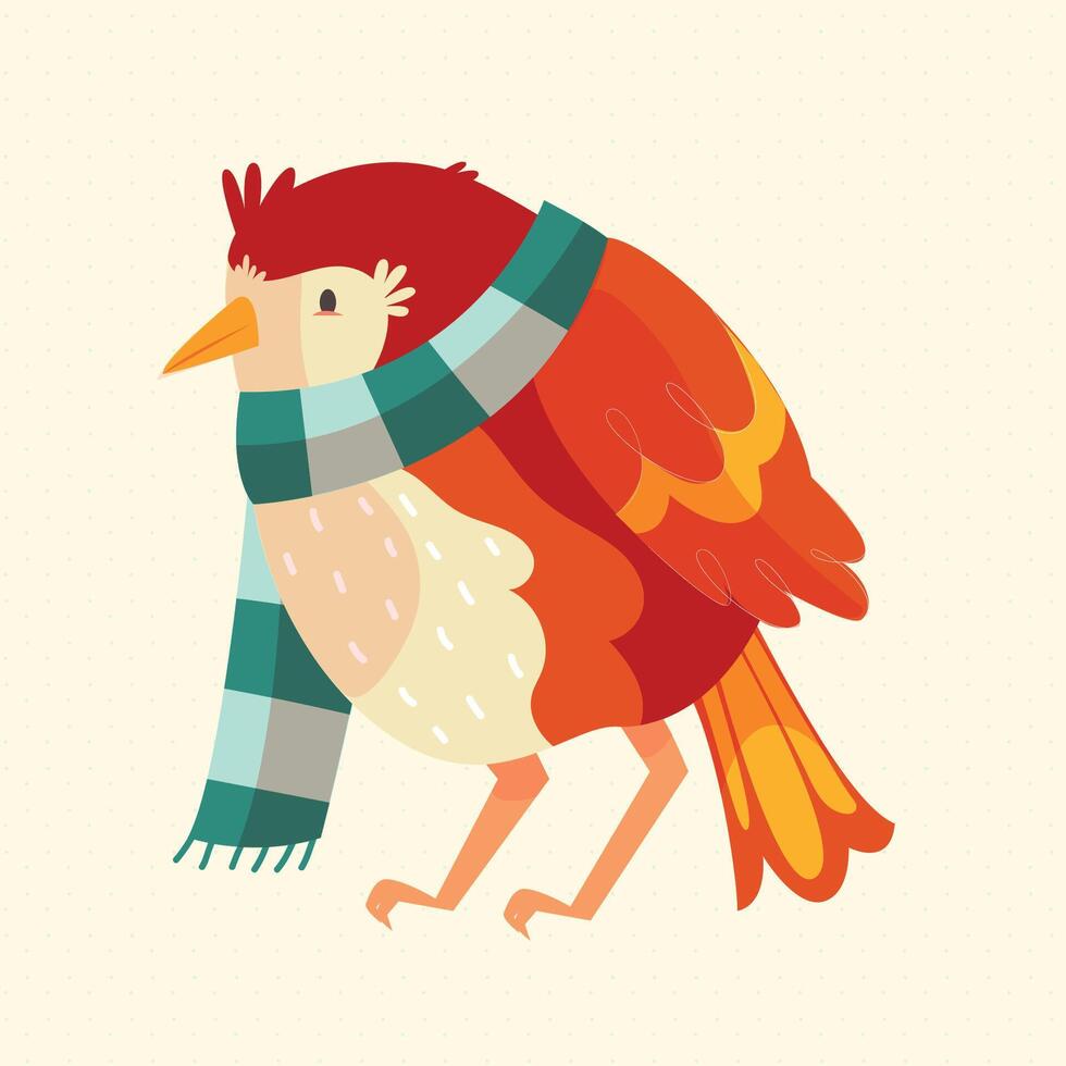 Colorful Bird with a Scarf vector