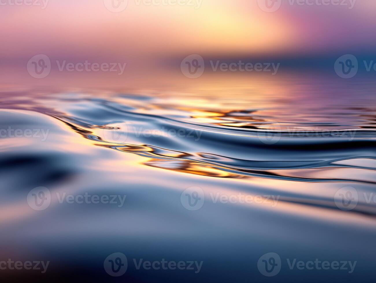 Rippling water reflects colorful sunset hues photo