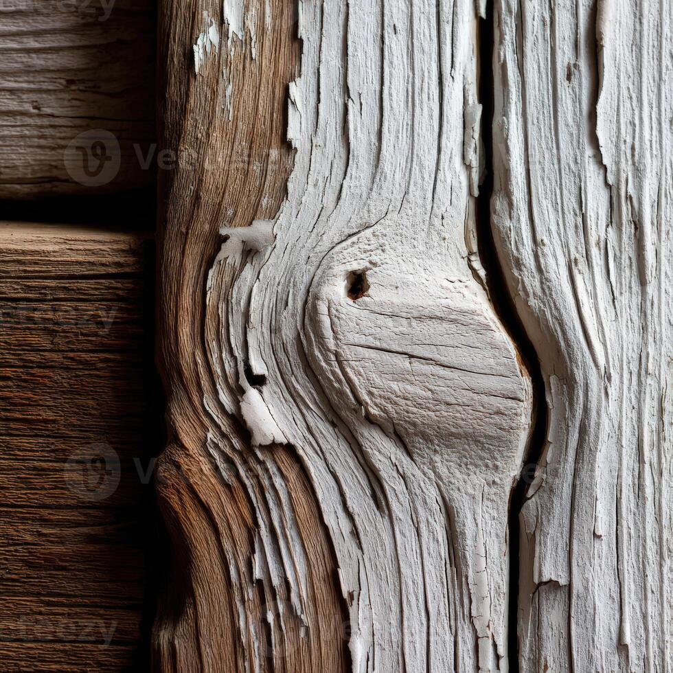 Close up of a wood door with a hole in it photo
