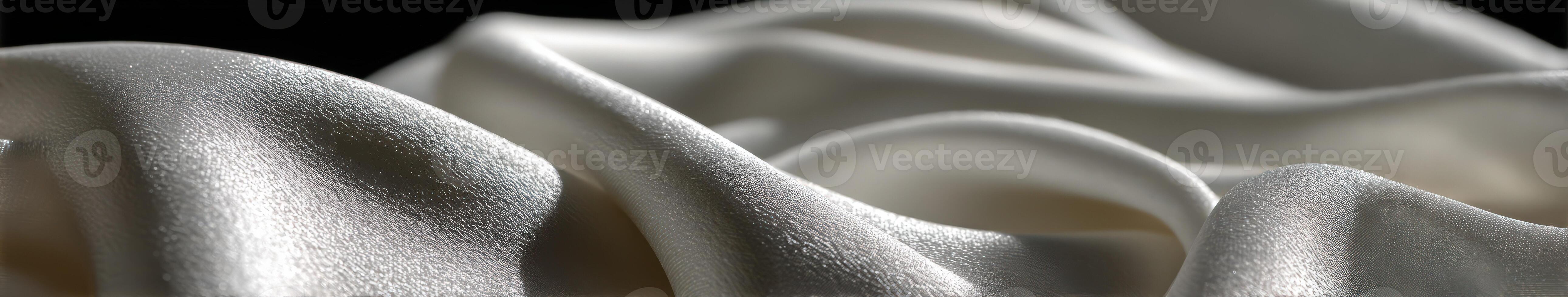 Textured white fabric creating soft waves with gentle folds photo