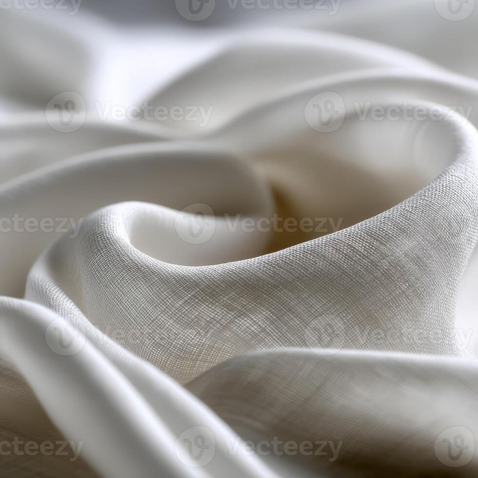 Soft white fabric draping elegantly on a flat surface photo