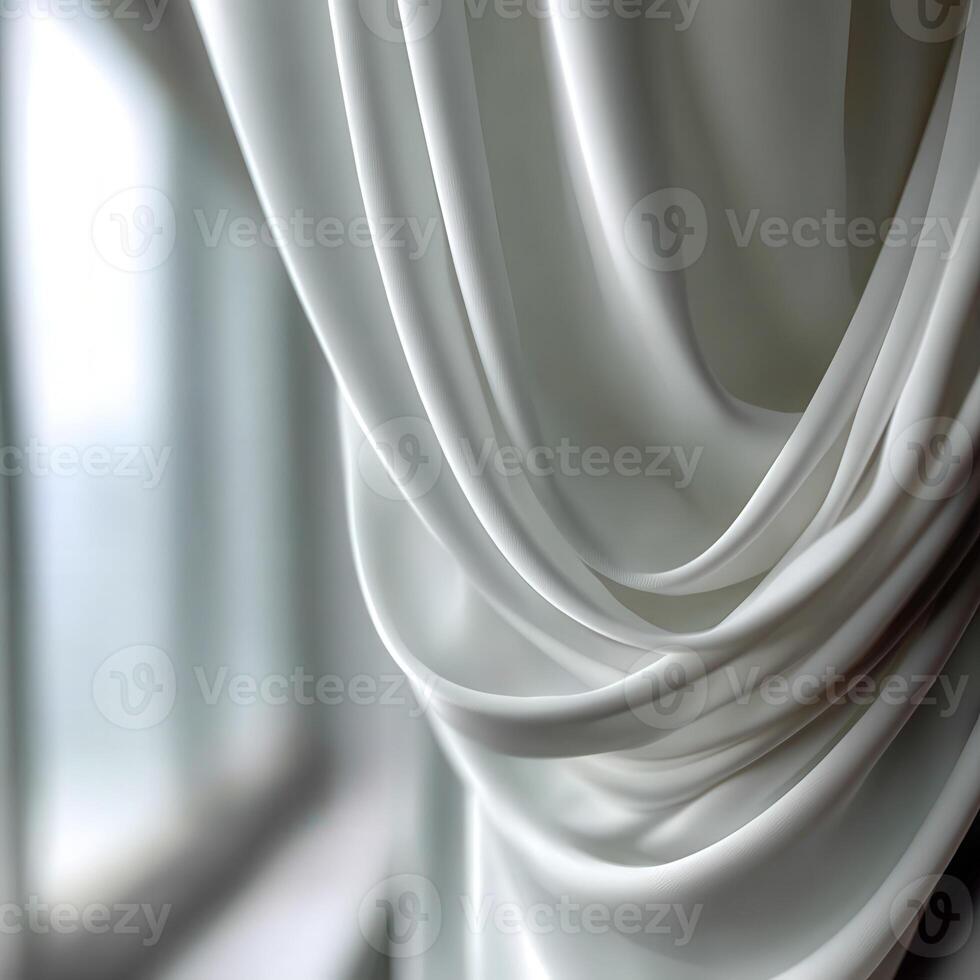 Soft white fabric drapes softly near a window in natural light photo