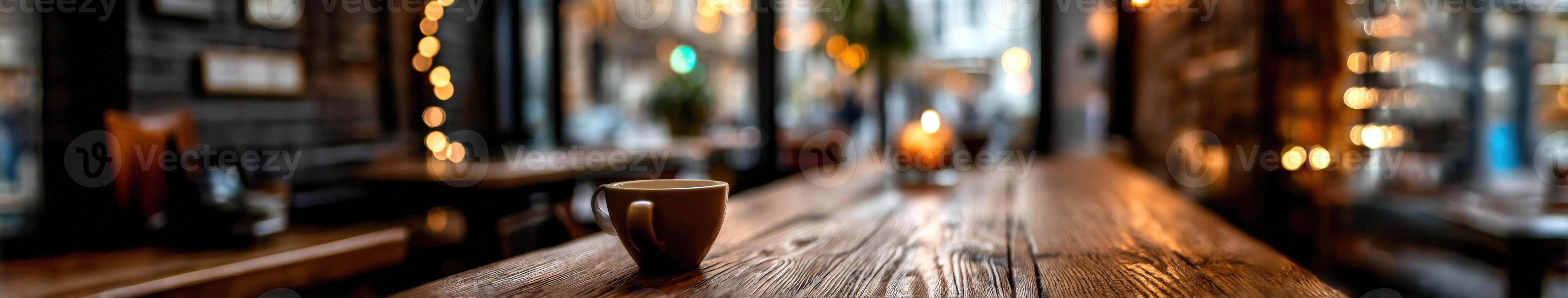 Warm ambiance of a cozy cafe with inviting coffee moments photo
