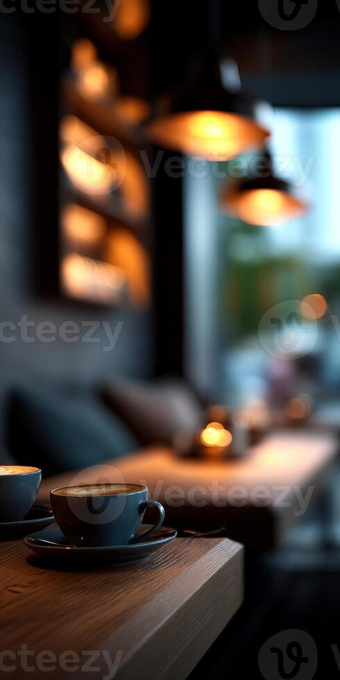 Warm evenings spent in a cozy cafe with delightful drinks and ambiance photo