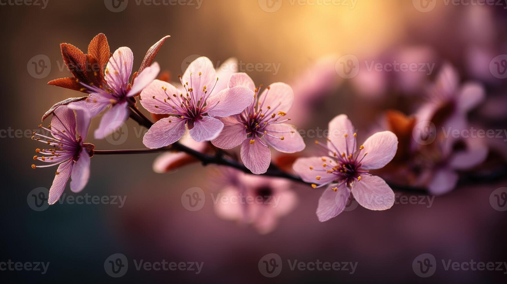 A close up of a branch of a flowering tree photo
