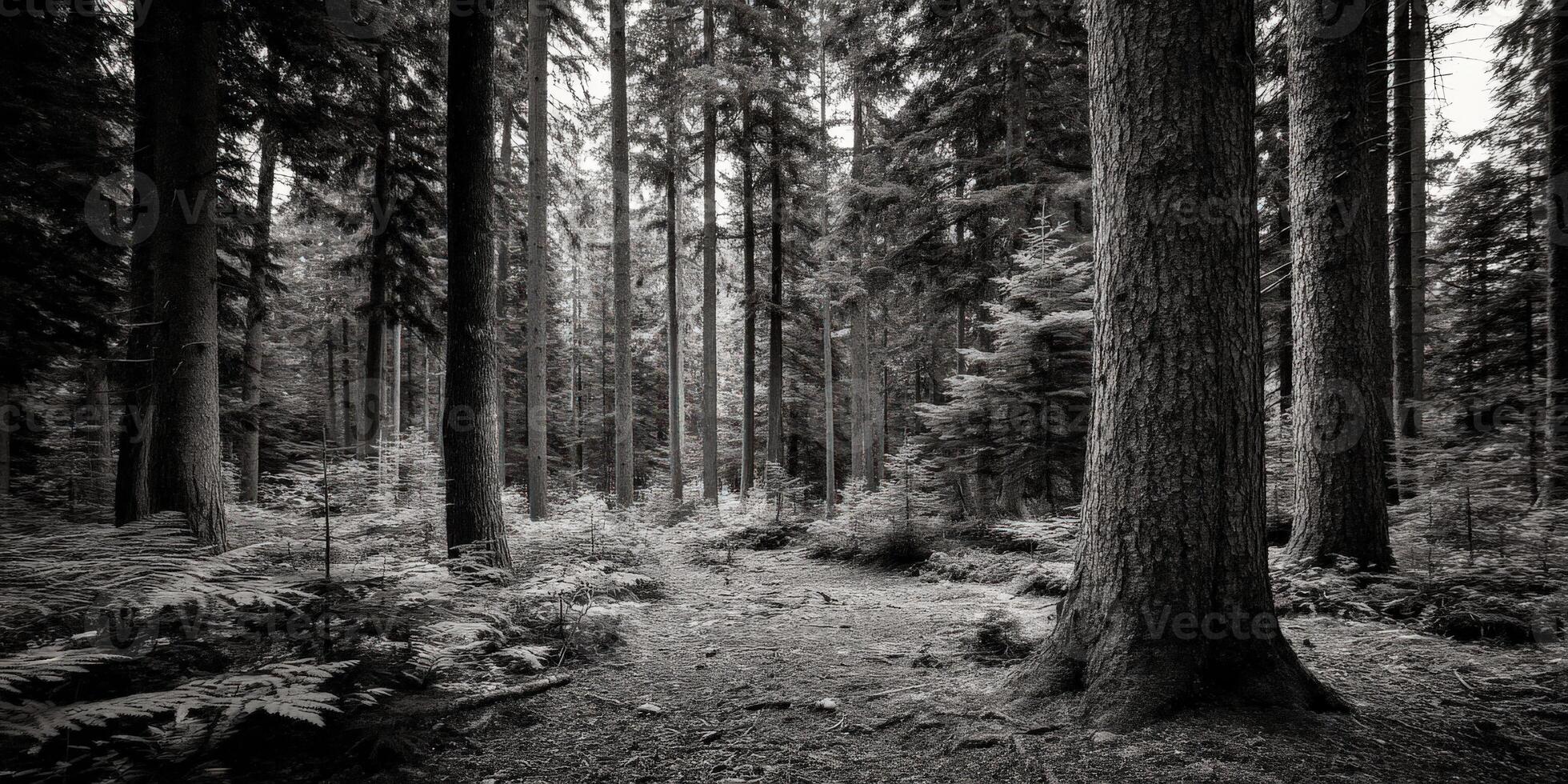 Towering trees in a majestic green forest photo