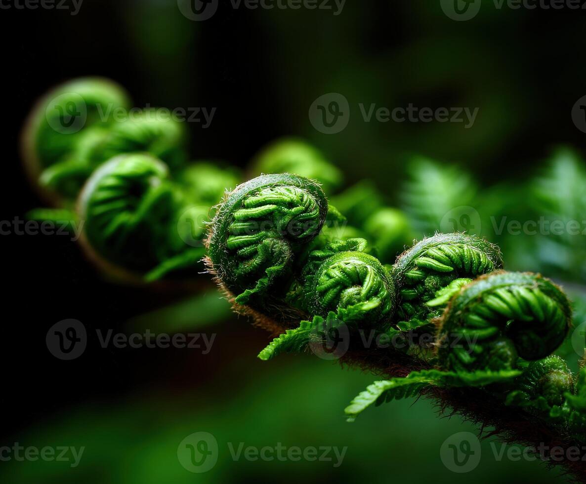Close-up view of vibrant fern fronds in nature photo