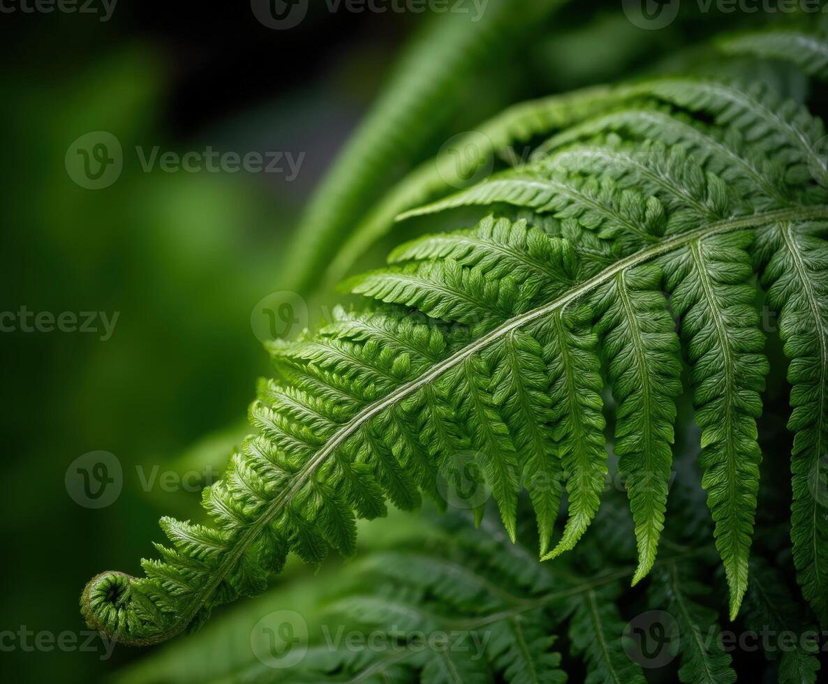 Lush green ferns in vibrant natural setting photo