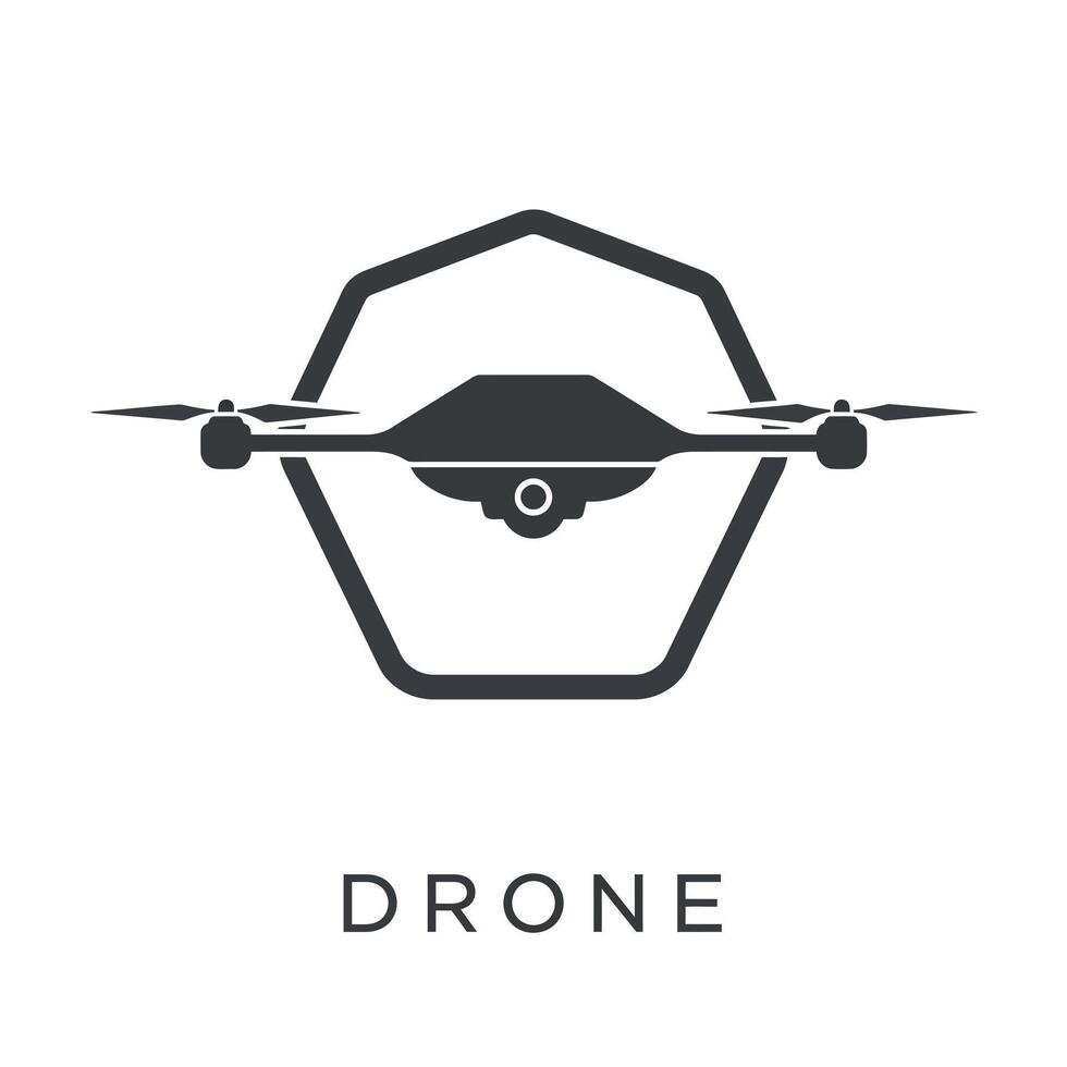 Drone technology icon with hexagonal frame for modern logo design vector