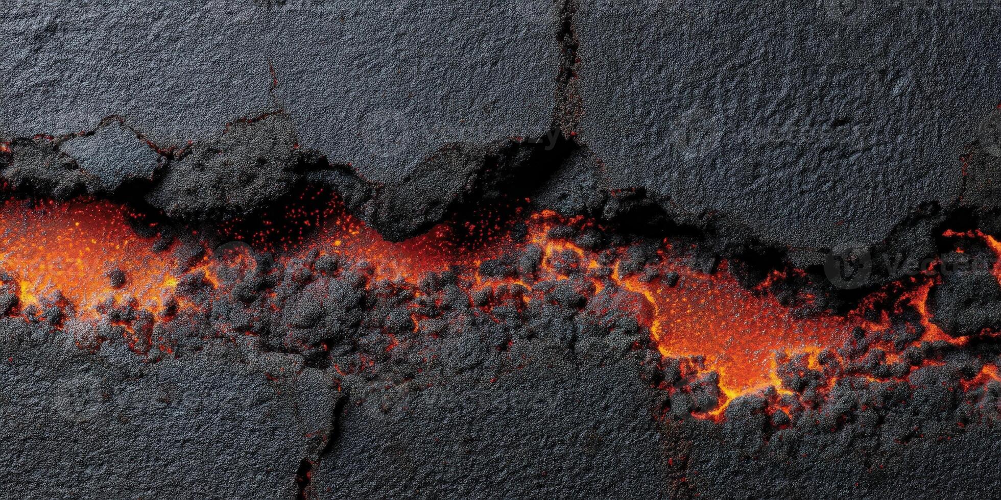 A close up of a black surface with red and orange flames photo