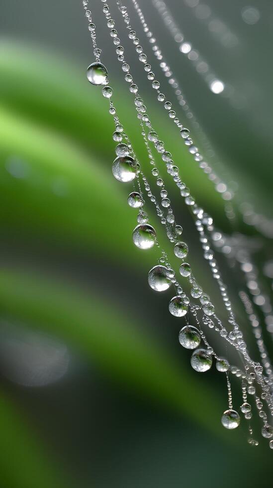 Water droplets on a spider web photo