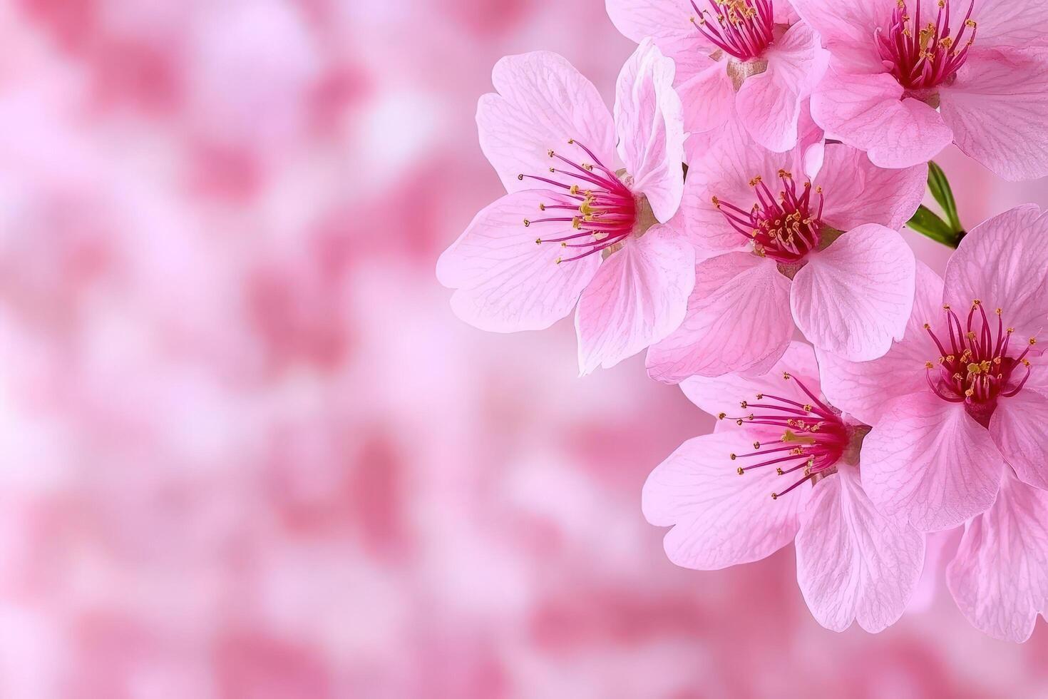 Pink cherry blossom background photo