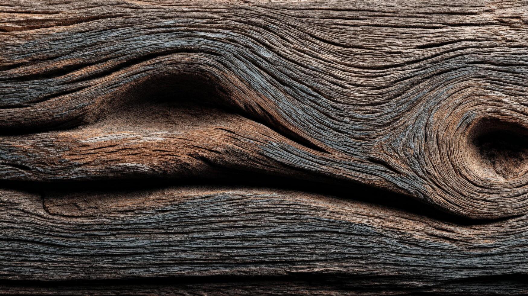 A close up of a wood texture with a face photo