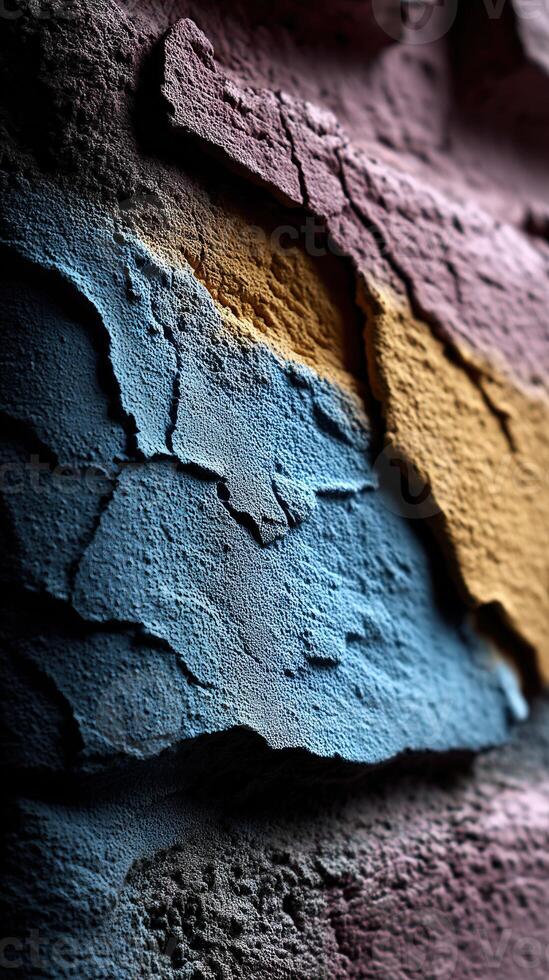 A close up of a wall with paint peeling off photo