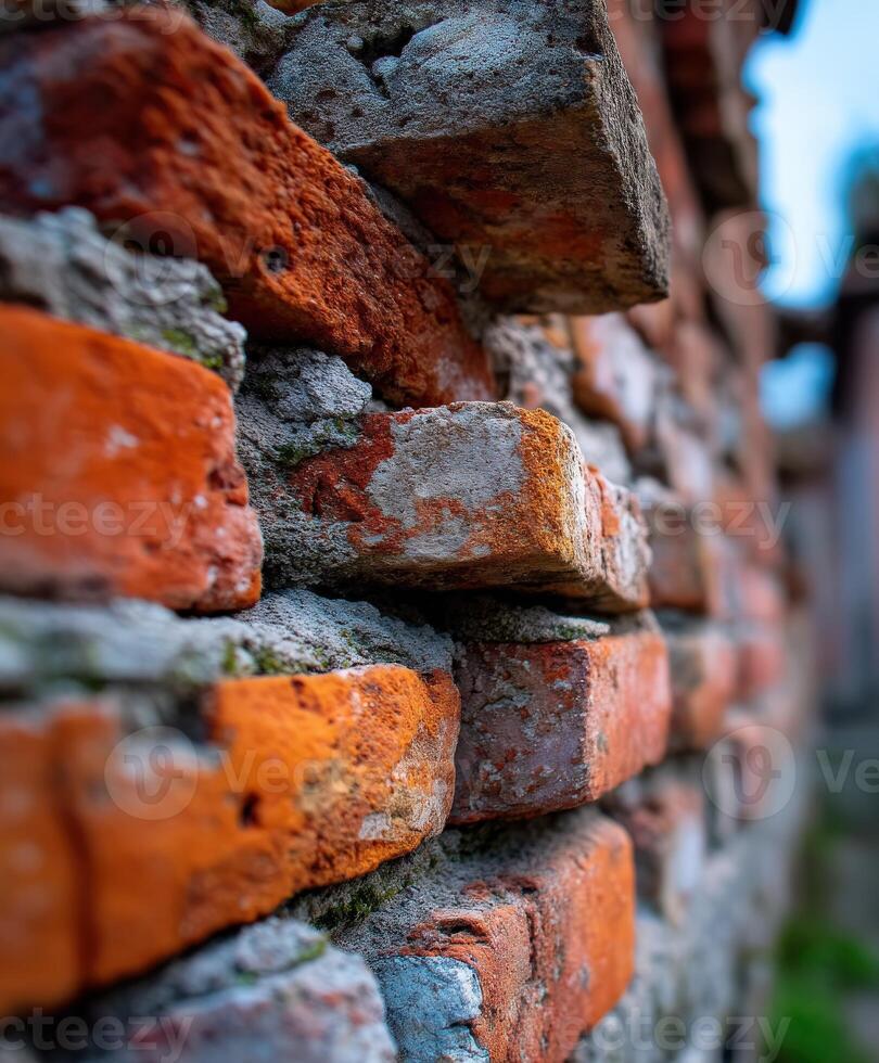 A brick wall is shown in this photo
